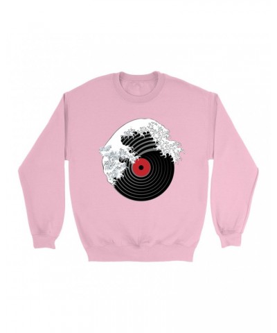 Music Life Colorful Sweatshirt | Vinyl Great Wave Sweatshirt $8.96 Sweatshirts