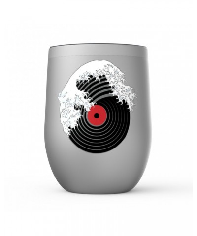 Music Life Wine Tumbler | Vinyl Great Wave Stemless Wine Tumbler $9.35 Drinkware