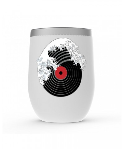 Music Life Wine Tumbler | Vinyl Great Wave Stemless Wine Tumbler $9.35 Drinkware