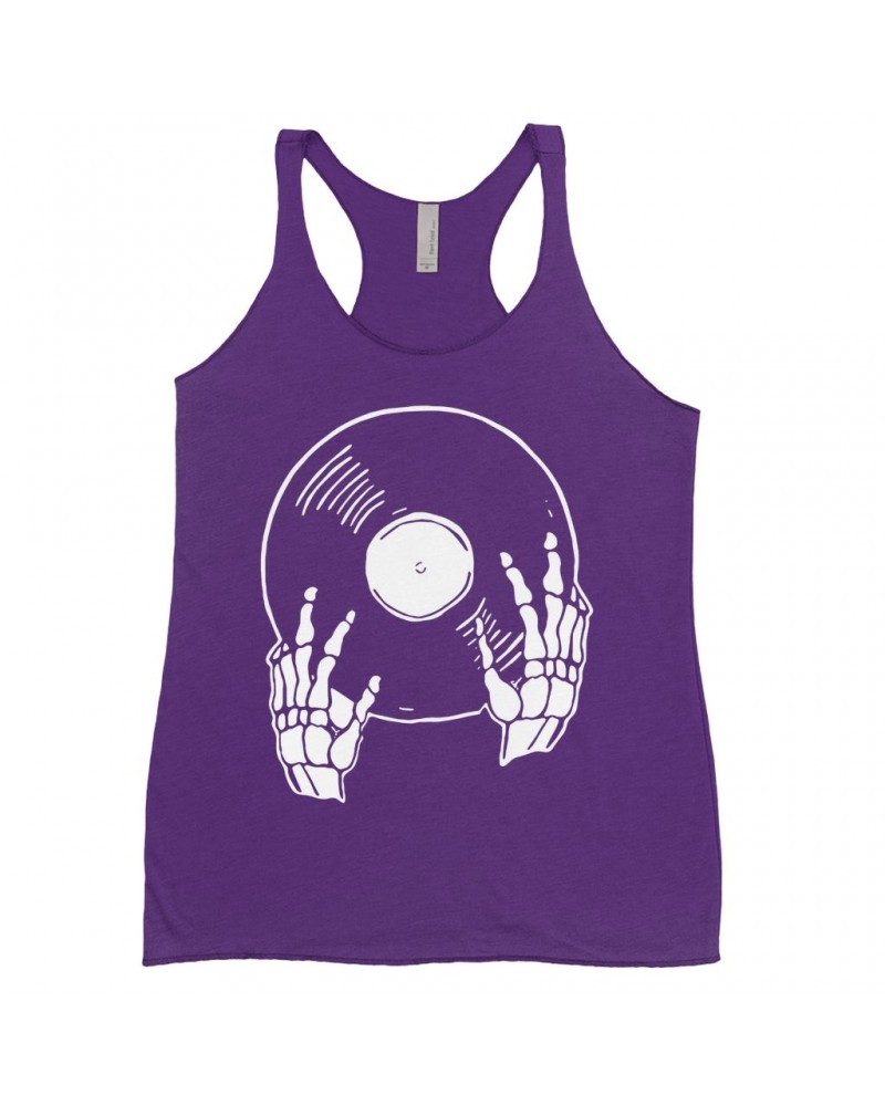 Music Life Colorful Racerback Tank | Skeletons Spin Vinyl Too Tank Top $4.45 Shirts