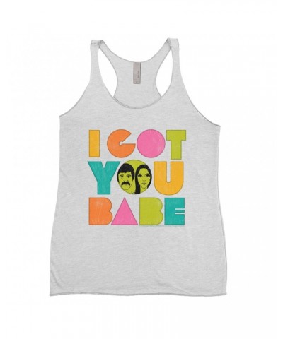 Sonny & Cher Ladies' Tank Top | I Got You Babe Pastel Logo Distressed Shirt $8.45 Shirts