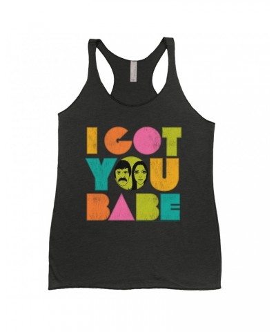 Sonny & Cher Ladies' Tank Top | I Got You Babe Pastel Logo Distressed Shirt $8.45 Shirts