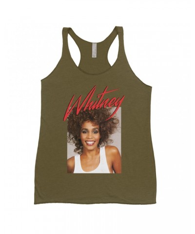 Whitney Houston Bold Colored Racerback Tank | 1987 Photo And Red Logo Image Shirt $10.49 Shirts