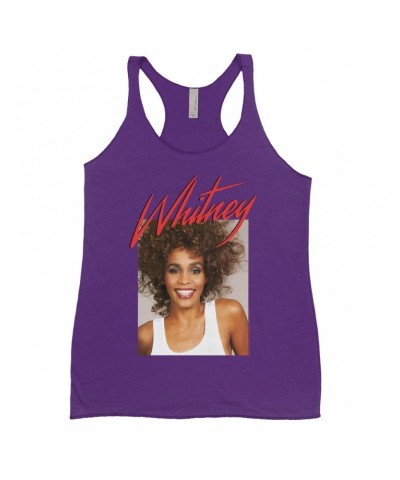 Whitney Houston Bold Colored Racerback Tank | 1987 Photo And Red Logo Image Shirt $10.49 Shirts