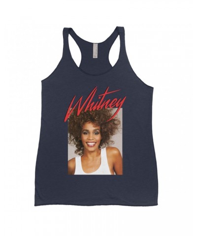 Whitney Houston Bold Colored Racerback Tank | 1987 Photo And Red Logo Image Shirt $10.49 Shirts