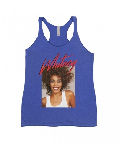 Whitney Houston Bold Colored Racerback Tank | 1987 Photo And Red Logo Image Shirt $10.49 Shirts