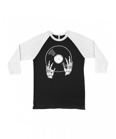 Music Life 3/4 Sleeve Baseball Tee | Skeletons Spin Vinyl Too Shirt $7.60 Shirts