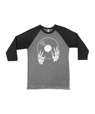 Music Life 3/4 Sleeve Baseball Tee | Skeletons Spin Vinyl Too Shirt $7.60 Shirts