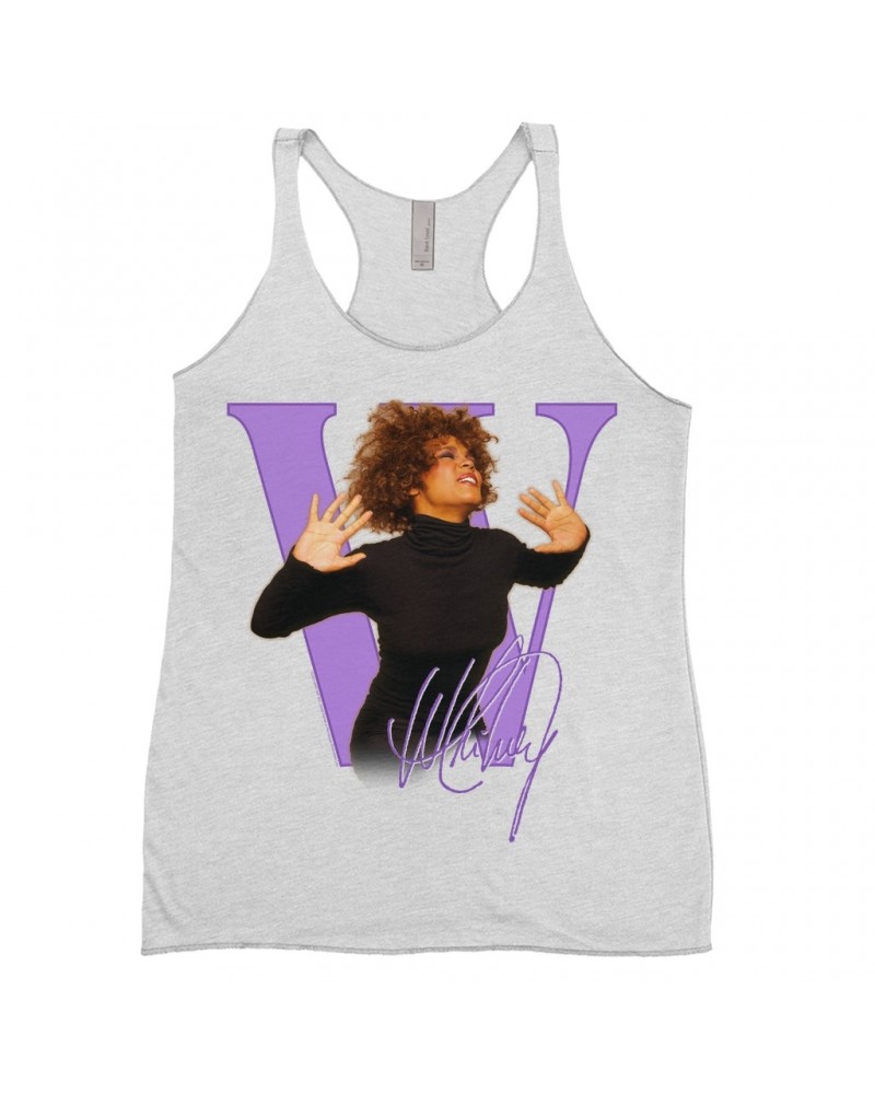 Whitney Houston Ladies' Tank Top | Purple "W" Is For Whitney Shirt $11.21 Shirts