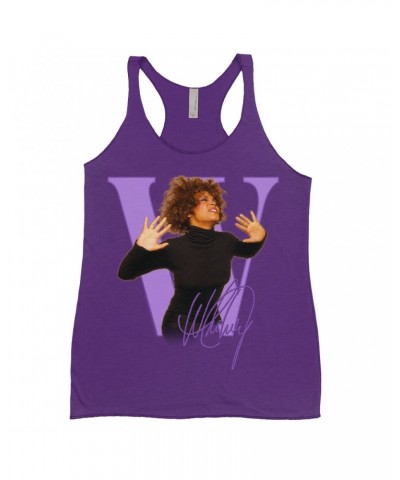 Whitney Houston Ladies' Tank Top | Purple "W" Is For Whitney Shirt $11.21 Shirts