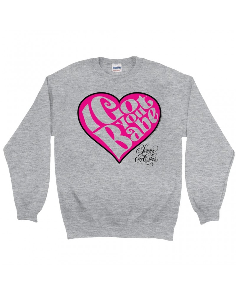 Sonny & Cher Sweatshirt | I Got You Babe Heart And Logo Sweatshirt $15.54 Sweatshirts