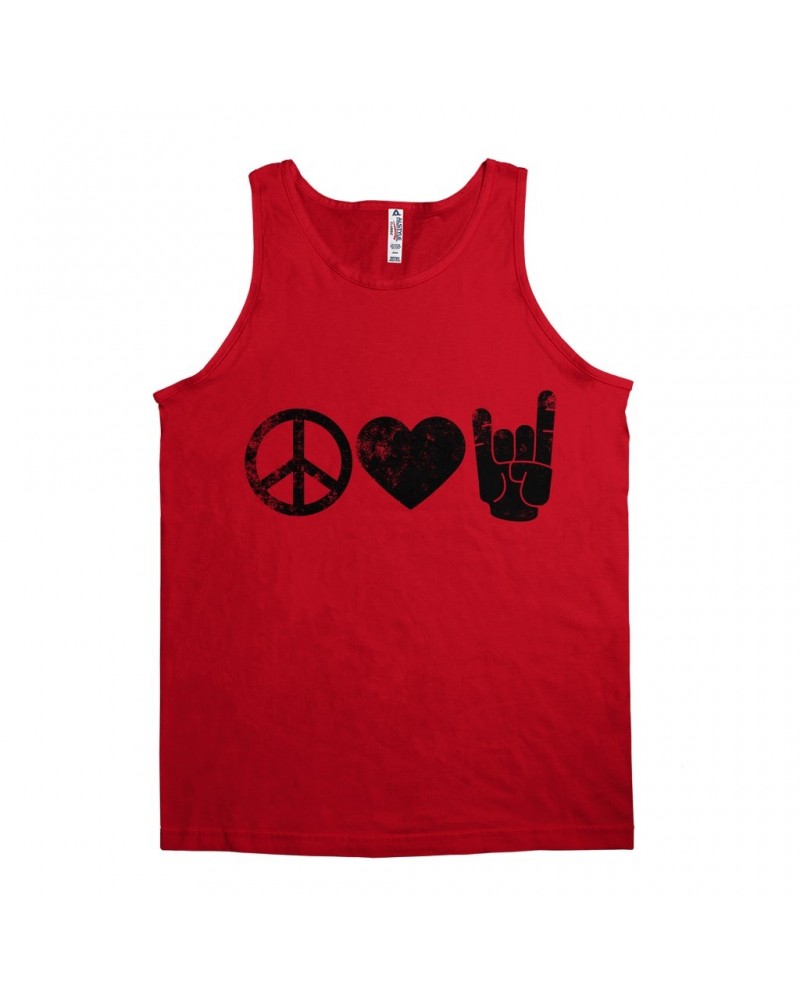 Music Life Unisex Tank Top | Peace Love Rock n' Roll Shirt $9.22 Shirts