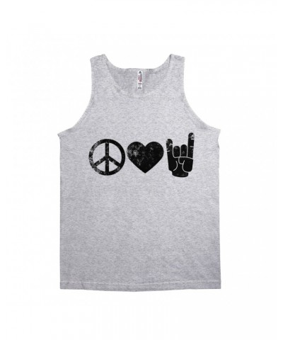 Music Life Unisex Tank Top | Peace Love Rock n' Roll Shirt $9.22 Shirts