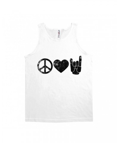 Music Life Unisex Tank Top | Peace Love Rock n' Roll Shirt $9.22 Shirts