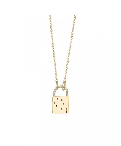 Why Don't We Initial Lock Gold Necklace Gold $54.71 Accessories