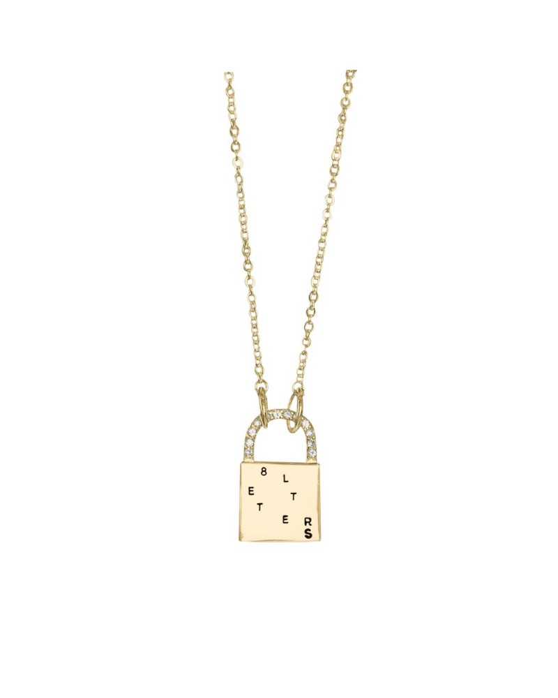 Why Don't We Initial Lock Gold Necklace Gold $54.71 Accessories