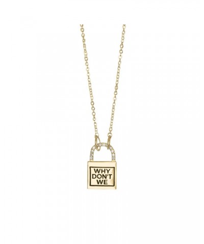 Why Don't We Initial Lock Gold Necklace Gold $54.71 Accessories