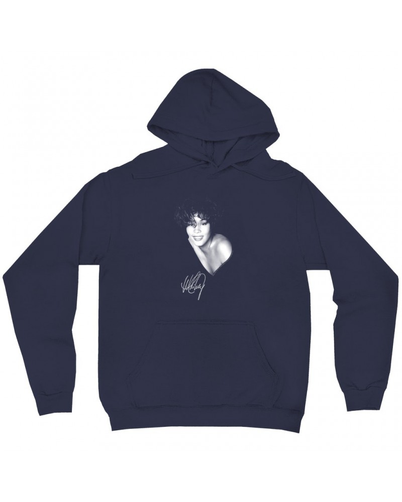 Whitney Houston Hoodie | White Whitney Photo And Signature Hoodie $5.62 Sweatshirts