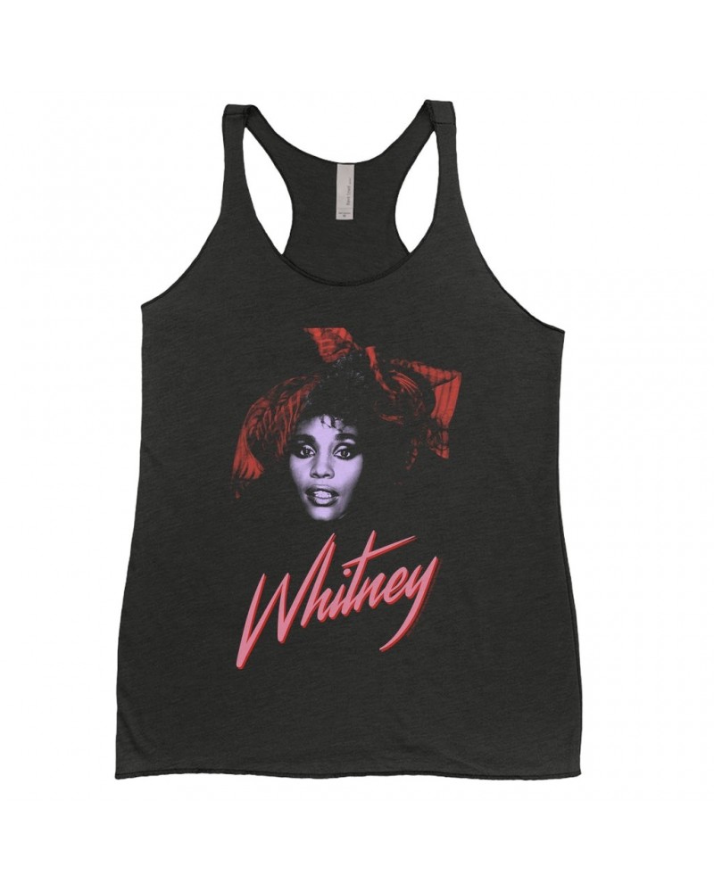 Whitney Houston Ladies' Tank Top | Purple And Red 1987 Photo Design Shirt $4.12 Shirts