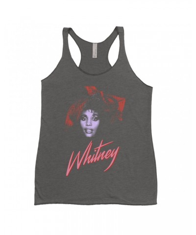 Whitney Houston Ladies' Tank Top | Purple And Red 1987 Photo Design Shirt $4.12 Shirts